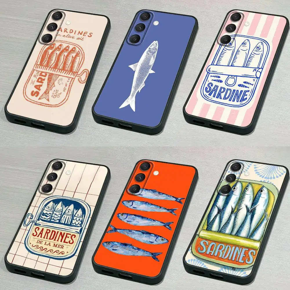 

Fish F-Funny Sardines-S Phone Case For Samsung S25,S24,S21,S22,S23,S30,Ultra,S20,Plus,Fe,Lite,5G Black Cover