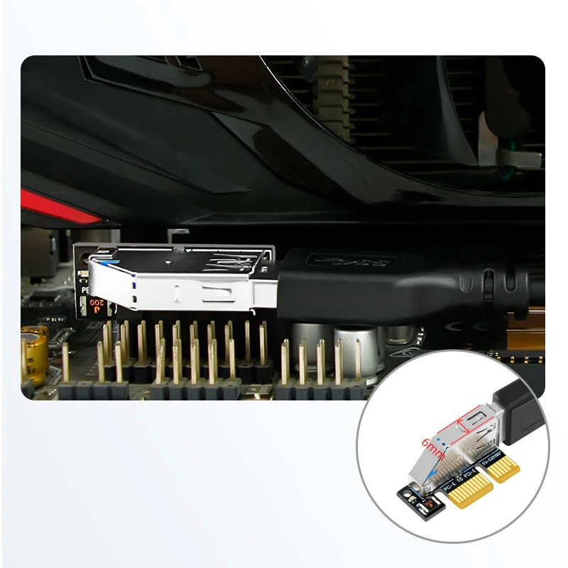 PCIE Riser Cable Full Speed USB 3.0 PCI Express X1 to X1 Extension Cable Adapter Card Converter with Power Module for Desktop PC