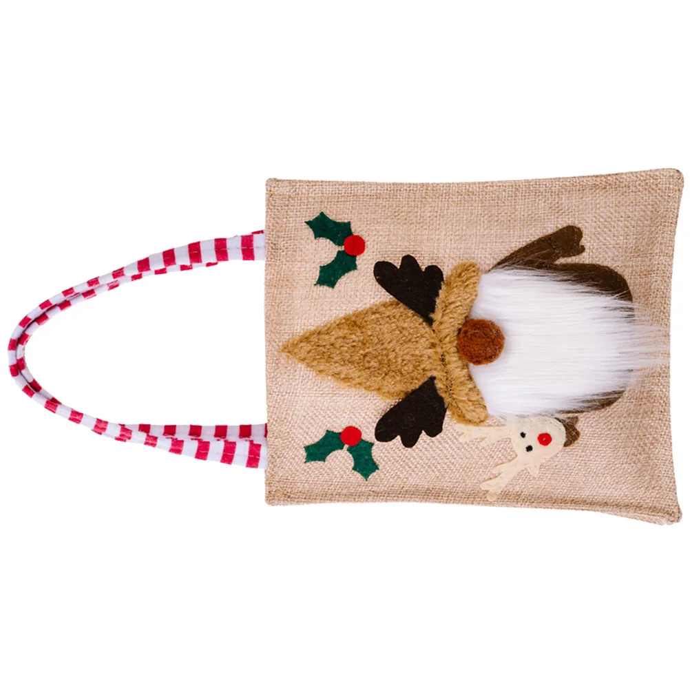 

Christmas Gift Bag Lovely 3D Nose Handle Reusable Fabric Gift Tote Bag for Treats Candy Holiday Party Favor Christmas Tote Bags