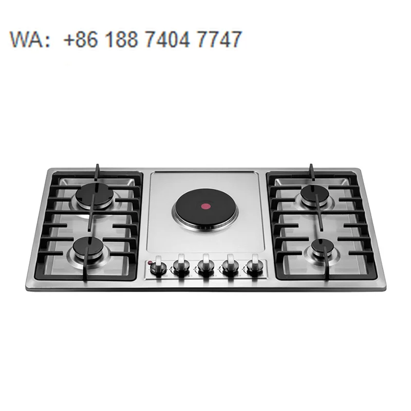 

5 Burner Built in Stainless Steel Gas Electric Hob Kitchen Cooktop LPG NG Gas Available