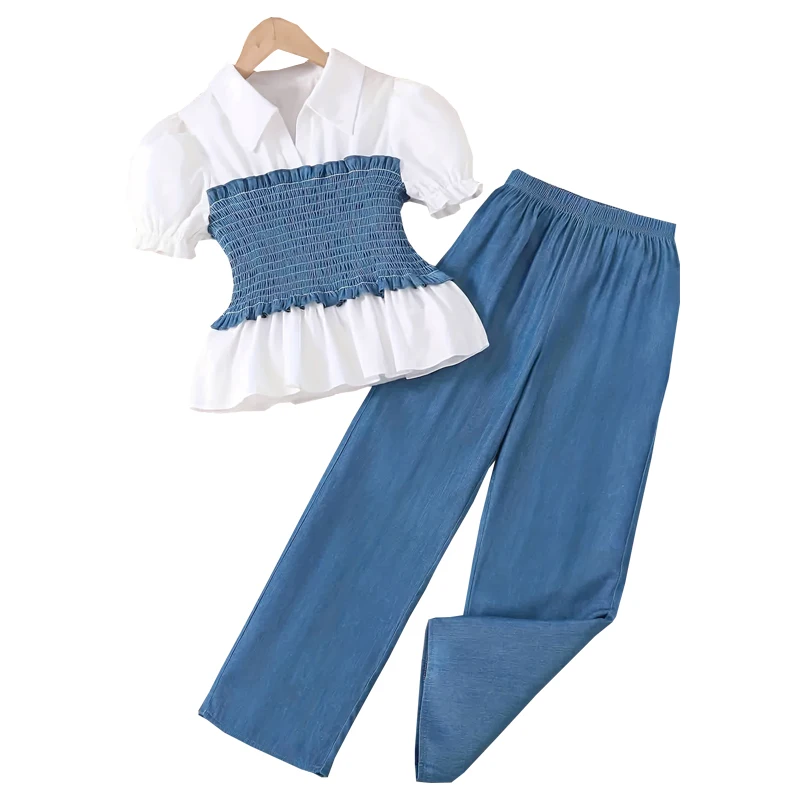 7 8 9 10 11 12 13 14 Jahre Sommer Mädchen Kleidung Sets Neue Mode Top + Lange Hosen 2 stücke Mädchen Anzüge Geburtstag Geschenk Kinder Kleidung