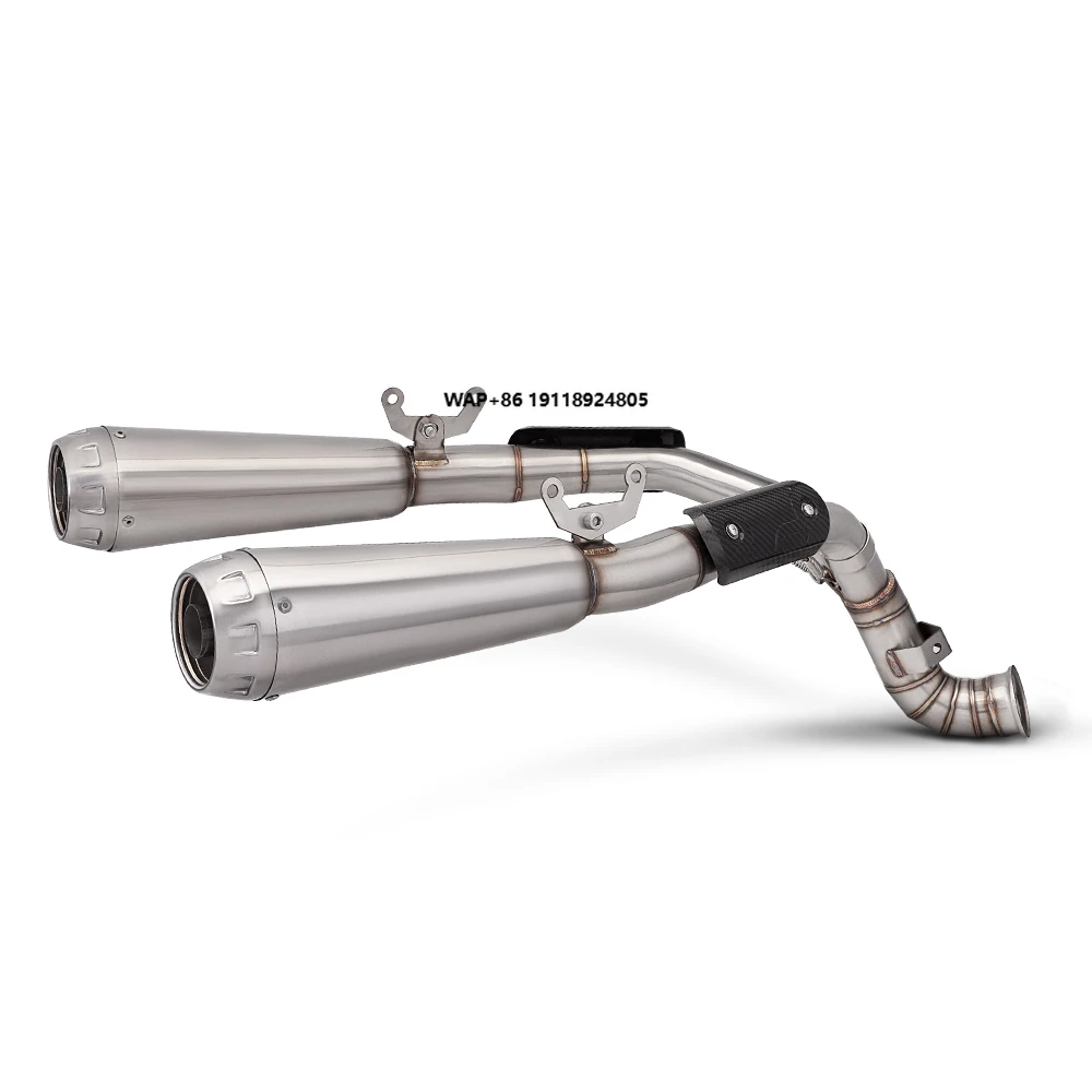 2018-2025 Duke 790 Motorcycle Exhaust System Modification with New 51MM GP Dual Muffler and Middle Link Pipe