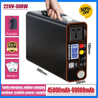New Outdoor Camping Portable 220V 300W Power Bank 90Ah LED Display Home Emergency Camping Power System Charging Generator Backup