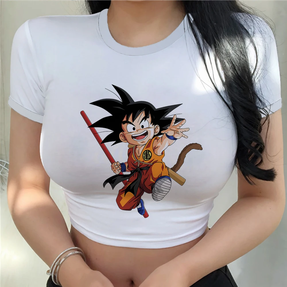 

Harajuku New T-shirt Anime Vegeta Top Women Clothing Tops Y2k Fashion Sexy Goku Cool Kawaii Clothes Women's T-shirts Summer 2024