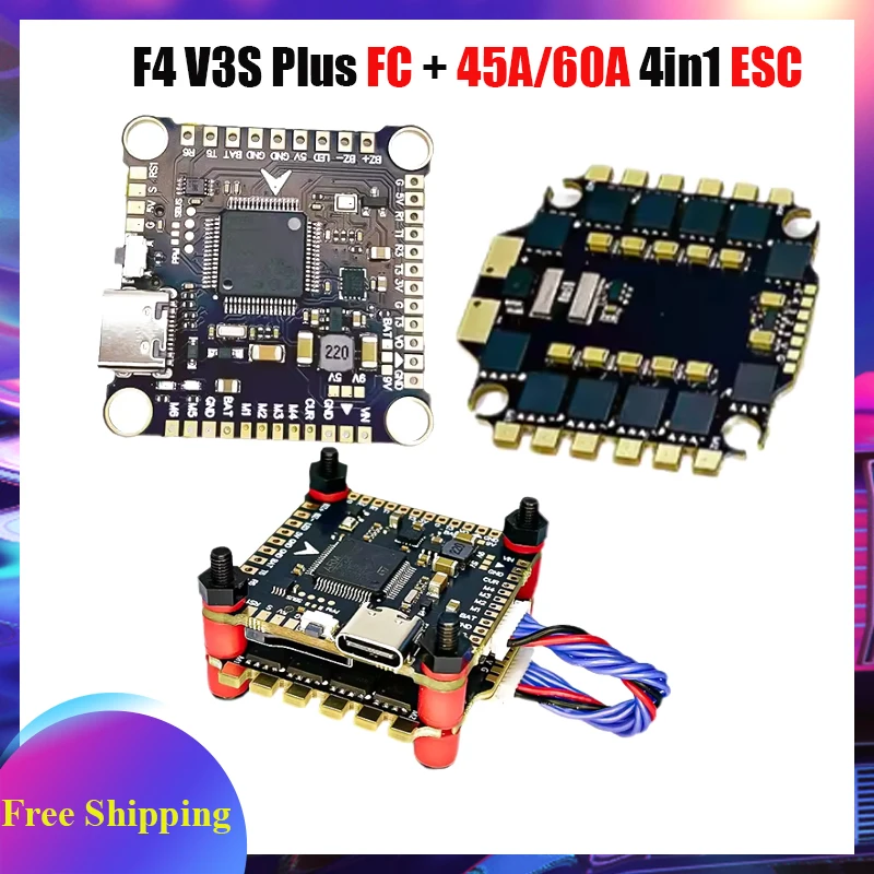 F4 V3S PLUS Flight Control FC Support BetaFlight/INAV BLS-45A/60A 4in1 ESC Stack For RC FPV Drone Plane Quadcopter
