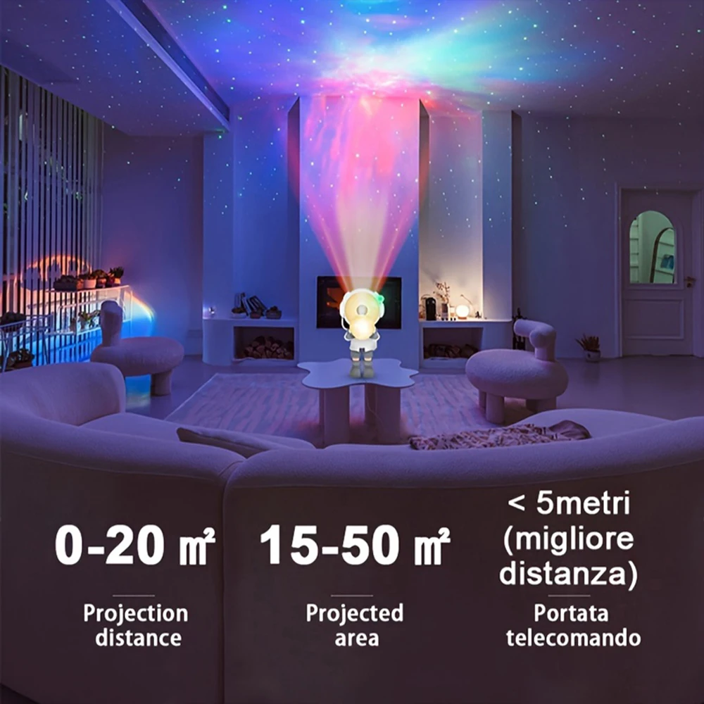 1pc Astronaut Star Projector Lamp - Embrace the Moon LED Night Light With Remote Control Multiple Modes, Suitable For Home Decor