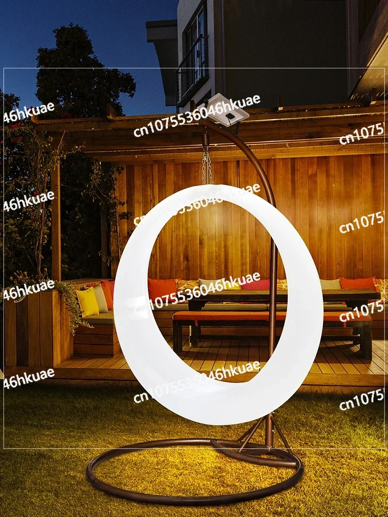 كرسي هزاز، كرسي معلق خارجي على شكل قمر هزاز مضيء لتزيين الزفاف، #2