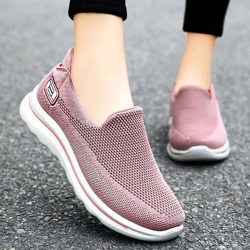 Women Shoes Summer Flying Weave Sneakers Super Light Comfortable Vulcanized Shoes Female Mesh Breathable Sneakers Women Shoes