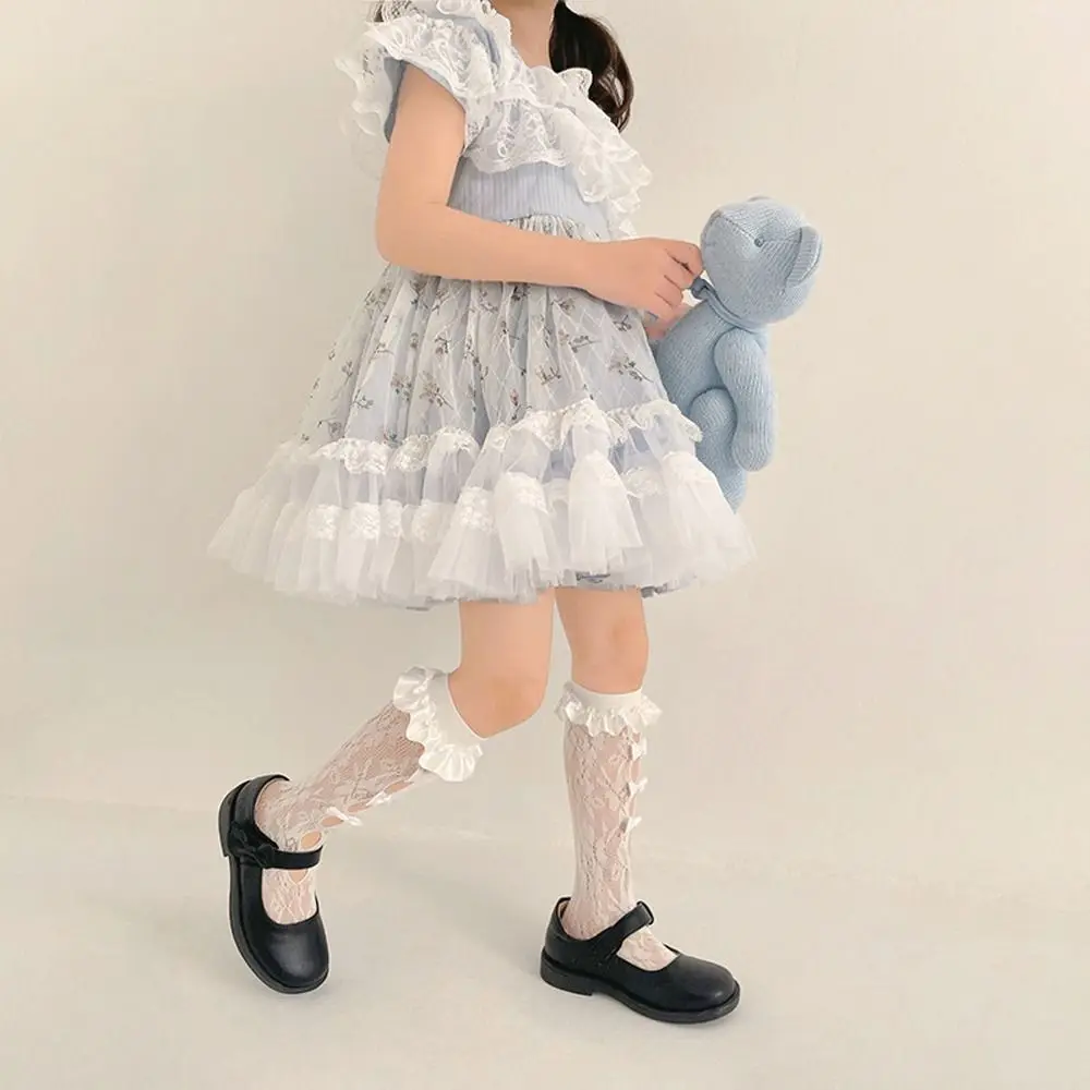 

Очаровательные удобные милые газовые носки со звездами и кружевом с бантом, длинные носки для девочек, чулки в корейском стиле, гольфы, детские чулочно-носочные изделия