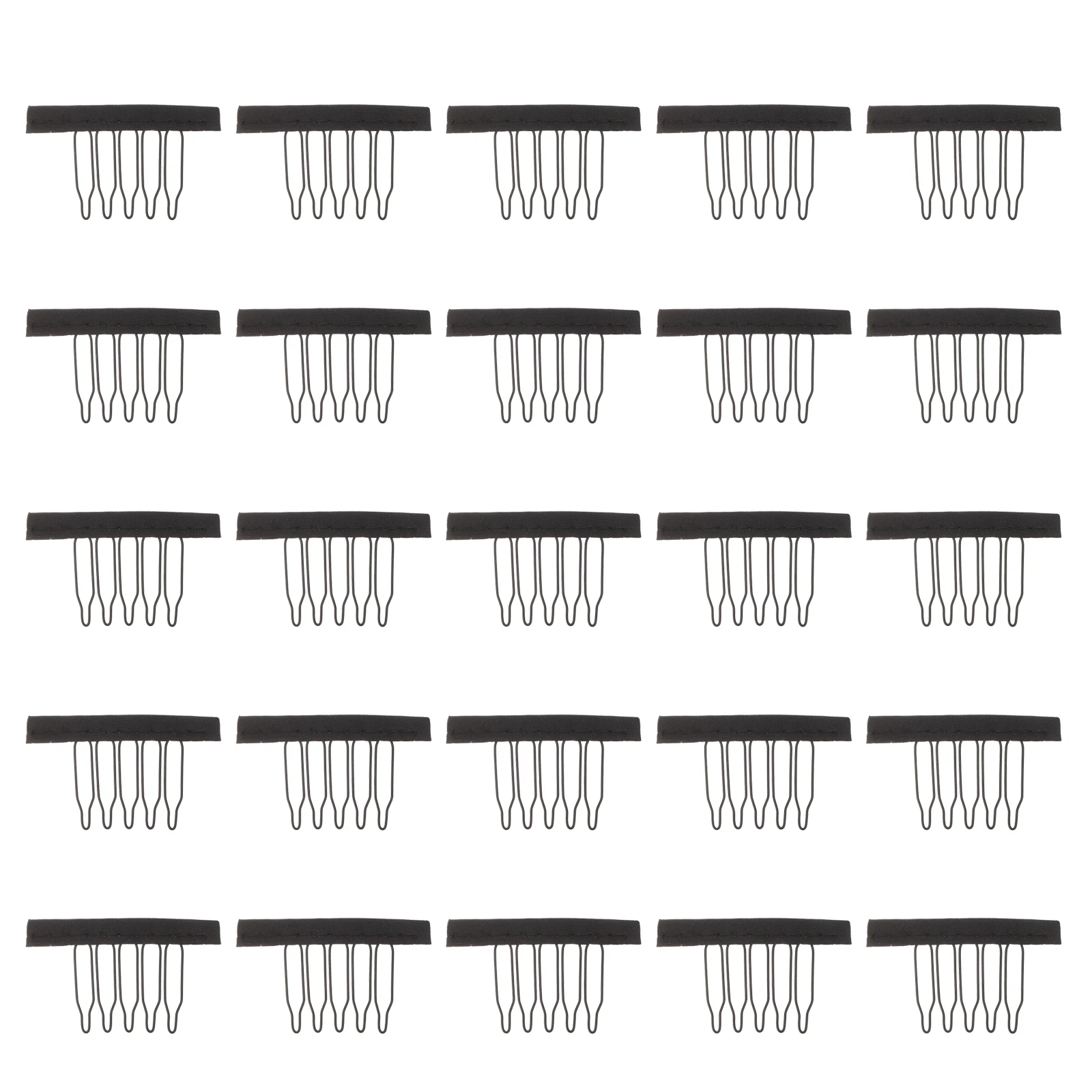 

25pcs Steel Claw Spring Comb Clips Combs Hair Extensions Tools Supplies DIY Caps Cloth Clips Hold Wigs Teeth Combs