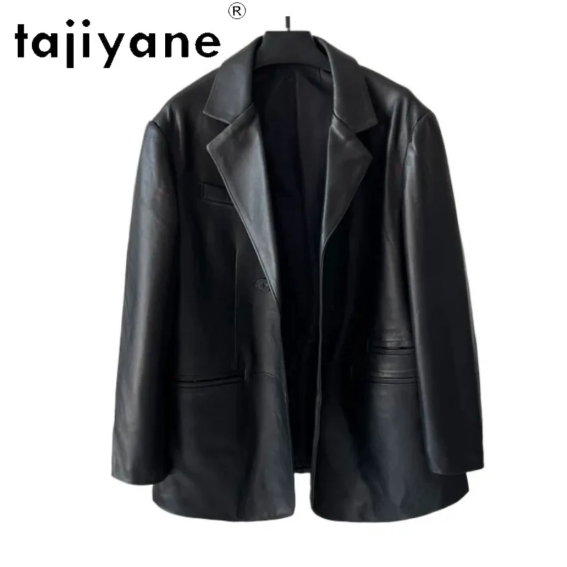TAJIYANE Genuine Leather Jacket Women Coats Korean Blazer Mujer Mid-length Sheepskin Jackets for Woman Loose Jackets Дубленка