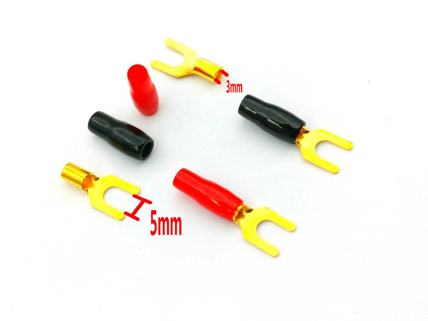 100PCS copper Solderless Speaker Banana Spade Plug Brand