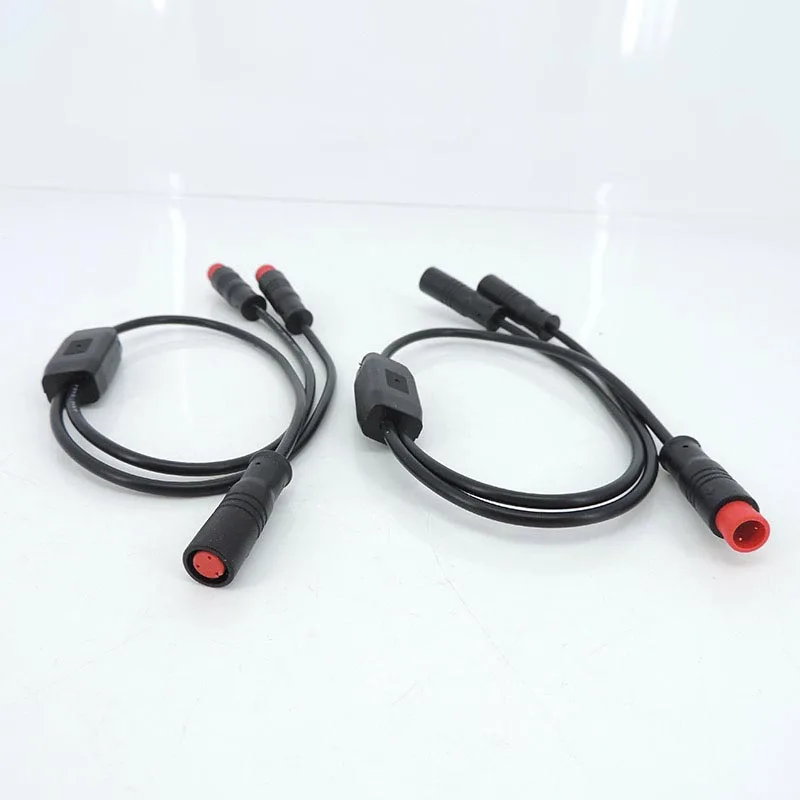 m8 Y Splitter 1 male female to 2Pin way female male cable Splitter Connector Julet 9mm Signal Sensor E-bike Motor Waterproof