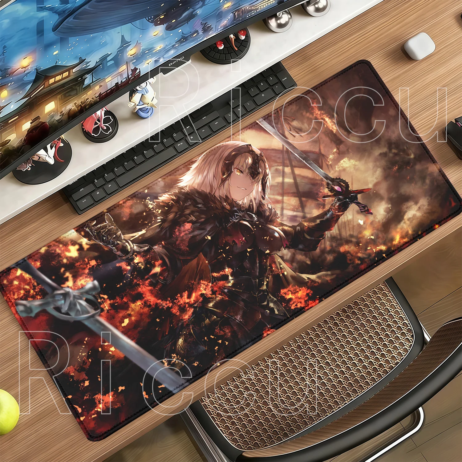 Fate Grand Order Joan of Arc Joan Alter Mousepad Gaming Computer Keyboard Larger Mouse Pad Office HD Printing Anime Girl DeskMat