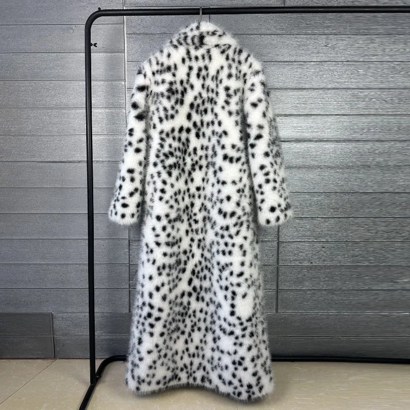 معطف فرو مطبوع عليه الفهد لعام 2026 معطف نسائي طويل X من فرو الثعلب الصناعي للخريف والشتاء ملابس خارجية سميكة سترات فضفاضة للسيدات #4