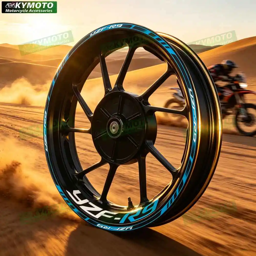 For YZF-R9 YZF R9 Motorcycle 17 Inch Front And Rear Racing Wheel Stickers Car Reflective Rim Motorbike Hub Tape Decal Sticker