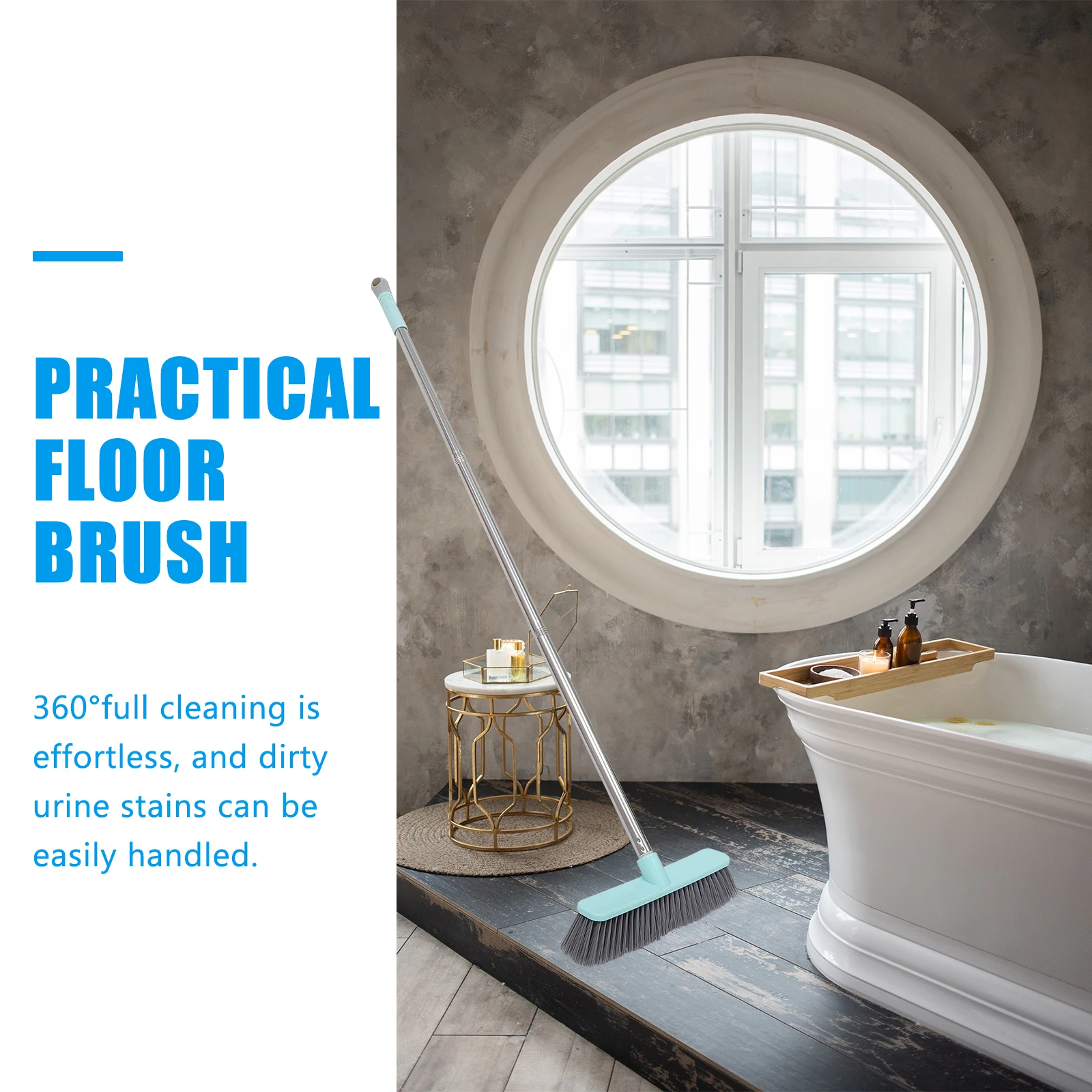 

Long Handle Floor Brush Multi-Purpose Stiff Bristles Durable Cleaning Broom Bathroom Scrub Brush Household Tool Accessory For