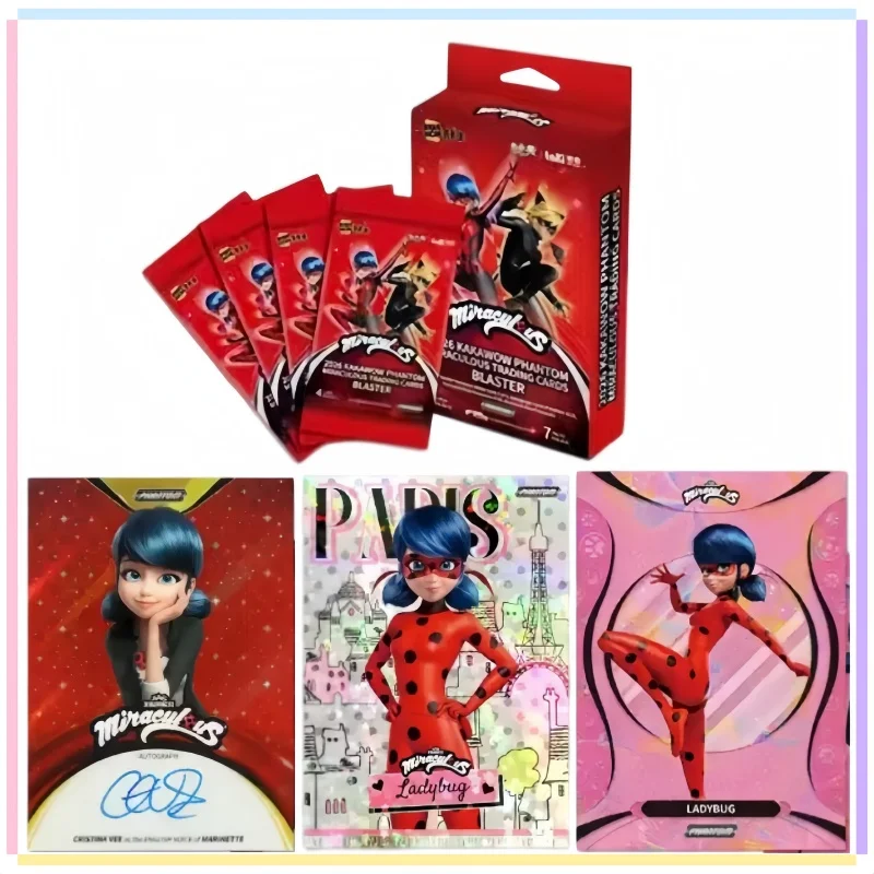 Original KAKAWOW 2026 PHANTOM Miraculous Trading Cards Collection Miraculous Ladybug Collectible Cards Booster Box Card Gifts
