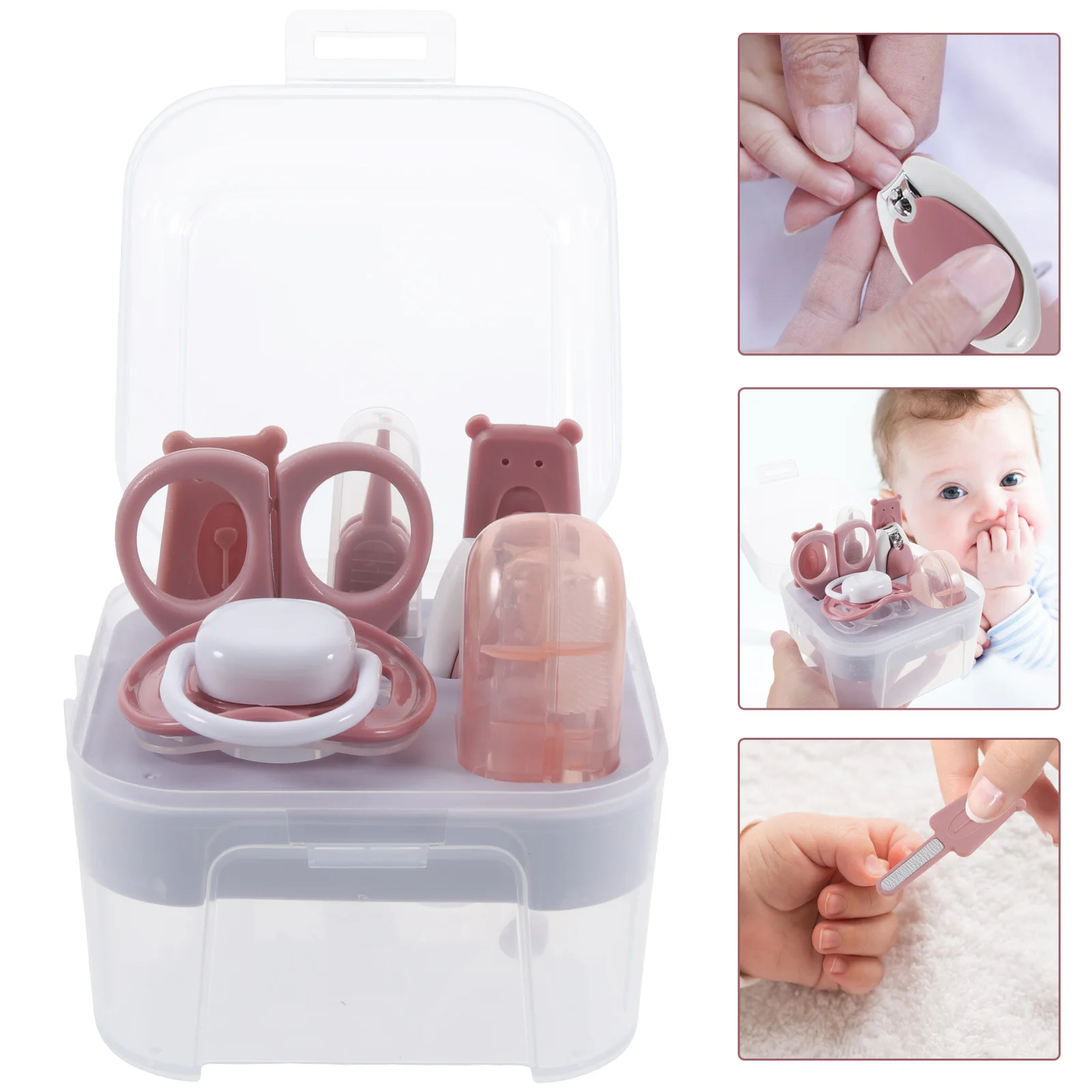 

Infant Nail Kit Baby Clippers Scissors Files Tweezers Safe Trimming Experience Newborn Care Set Storage Box Infant Nail File
