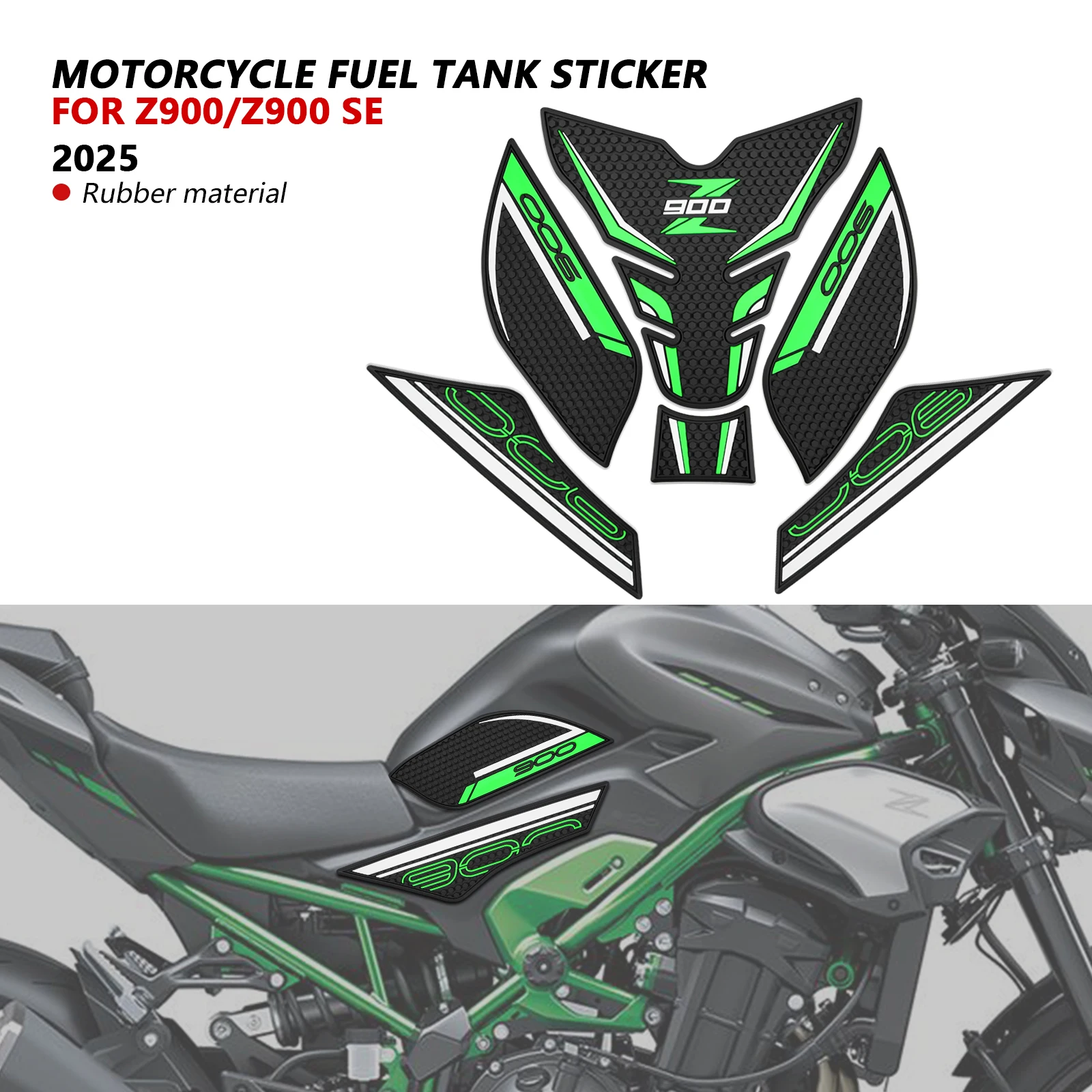 

Для Z900 Z900 SE 2025 накладка на бак, аксессуары для мотоциклов, накладка на топливный бак Z900 2025, нескользящая боковая водонепроницаемая накладка на топливный бак