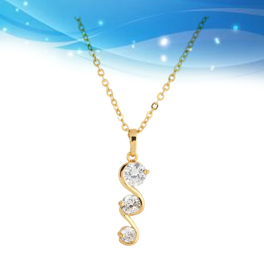 

Fashion Zircon Necklace Charming Elegant Wedding Hanging Pendant Golden Women Torque Jewelry Accessories D0465 Stylish
