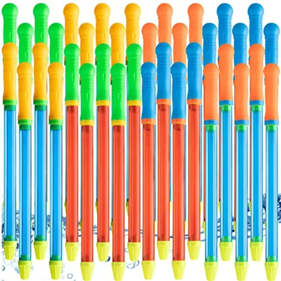 

Beach and pool party game application, plastic material, multicolor, 36 pcs 17.3 crayon-shaped water guns with suction tube sho