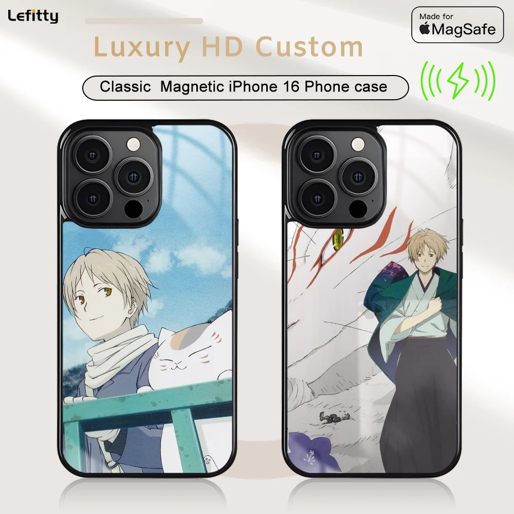 

N-Natsume yuujinchou Phone Case For iPhone 16 15 14 13 12 11 Pro Max Plus Mini Magnetic Magsafe Wireless Charging Cover