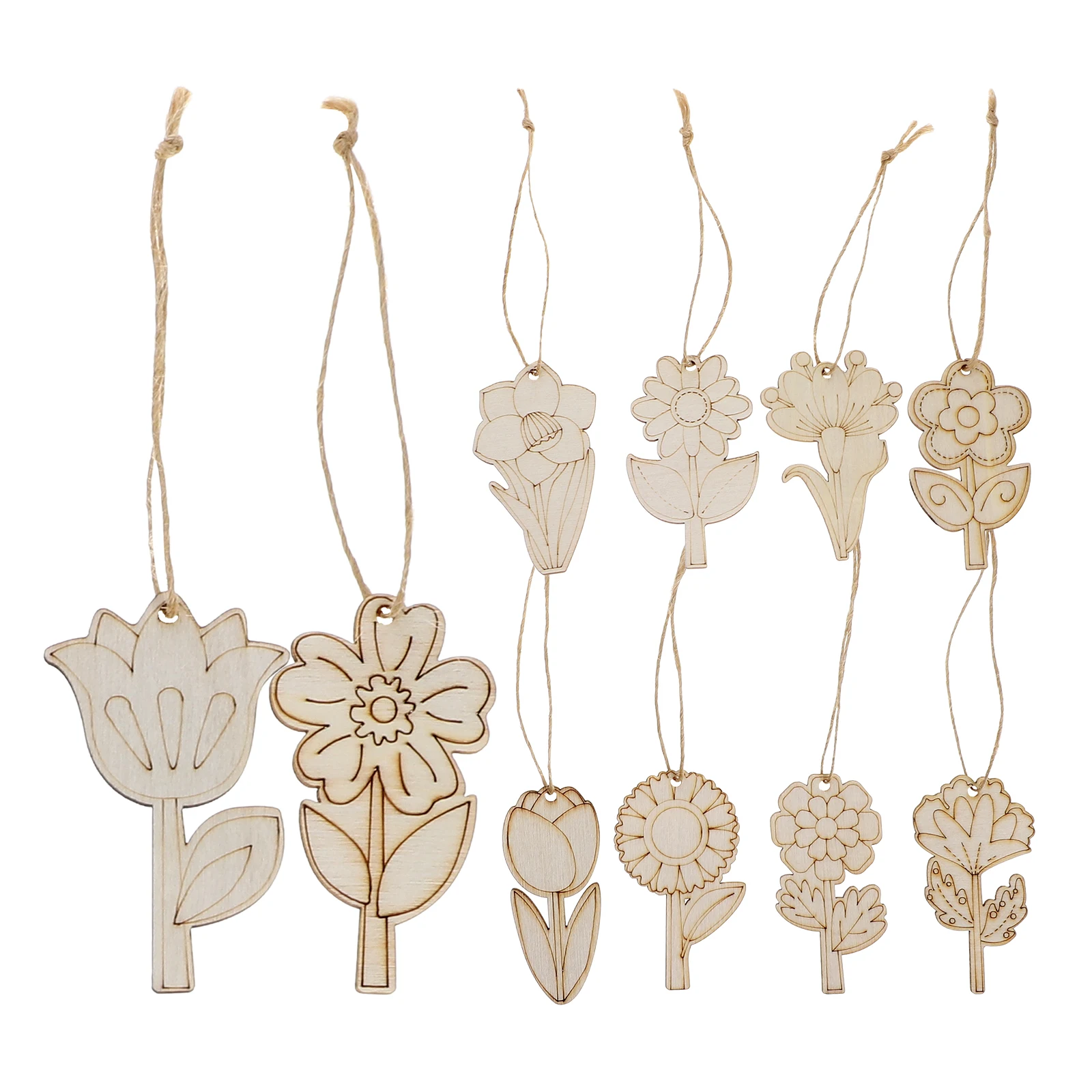 

1Set Flower DIY Crafts Wooden Slices Unfinished Wood Cutouts for Painting Party Decorations Handmade Wall Ornaments