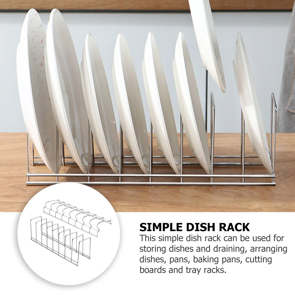 

2pcs Stainless Steel Dish Rack Kitchen Bowl Draining Plate Holder Multifunctional Storage Shelving Saving Space Practical