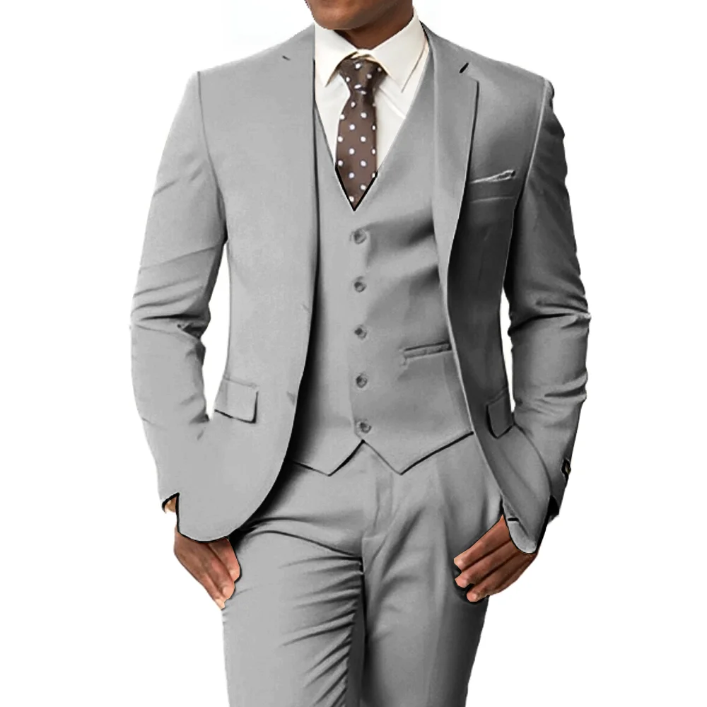 

Formal Men's Suit 3-piece Set Slim-fit Blazer Pants and Vest Mens Work Wear Custom Outfit Business Men Suits