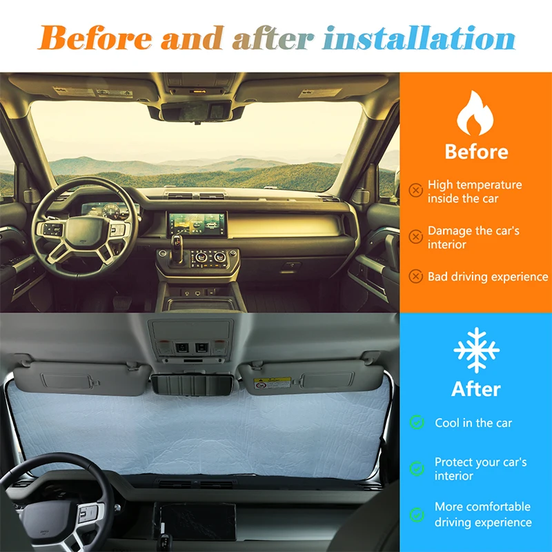 

Для Land Rover Defender 110 2020-2025 автомобильный козырек от солнца на переднее и заднее окно, козырек на присоске, авто солнцезащитный козырек, солнцезащитная занавеска