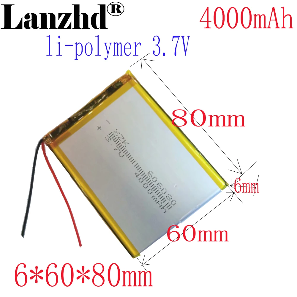 

1-12PCS Li ion batteries 3.7V 4000mAh lithium-ion Li polymer battery For mobile power charge treasure tablet pc BANK GPS 606080