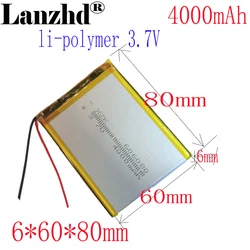 1-12PCS Li ion batteries 3.7V 4000mAh lithium-ion Li polymer battery For mobile power  charge treasure tablet pc BANK GPS 606080