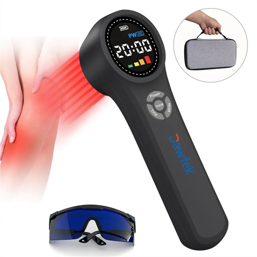 Dawfek luz láser de bajo nivel Llt, dispositivo de terapia láser para lesiones deportivas, artritis de rodilla, tensión muscular, 660nm * 16 + 810nm * 4 + 980nm * 4