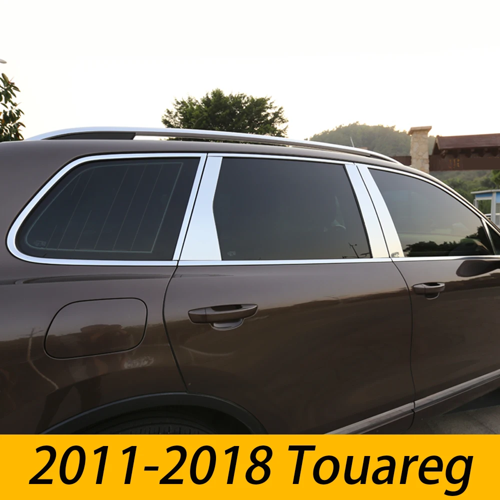 11-18 Touareg window trim strips, body decoration bright strips, aluminum alloy center pillar trim strips, Touareg B-pillar exte