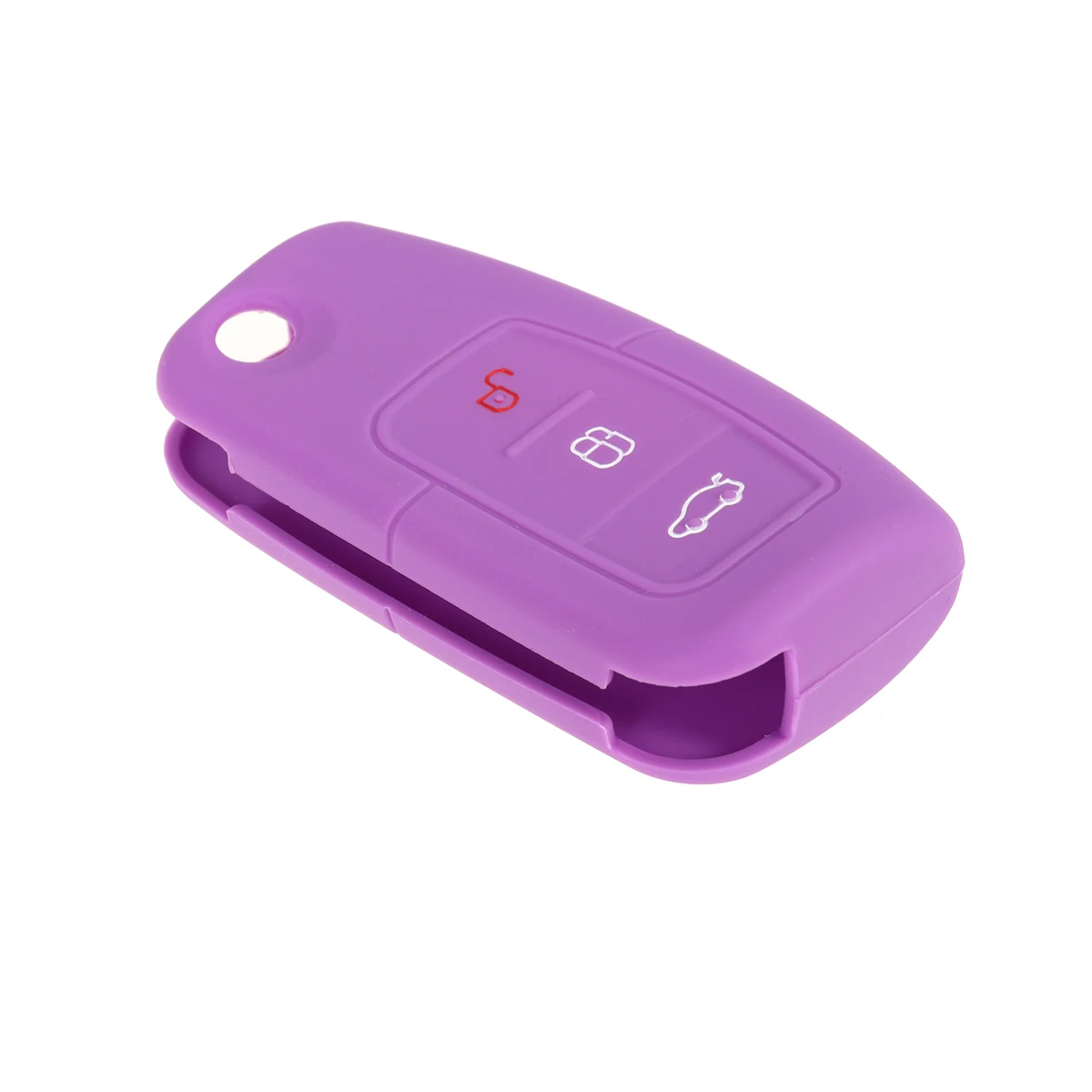 

Folding Car Shell Case 3 Buttons Silicone Key Cover Scratchproof Keycase Dustproof Durable Lightweight For Focus (Purple) Car