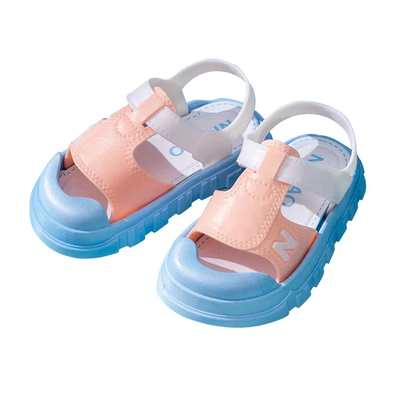 Chaussures de plage imperméables en PVC pour enfants, sandales souples pour tout-petits, chaussures astronomiques pour bébés garçons et filles, patchwork de documents, pieds nus, 2023