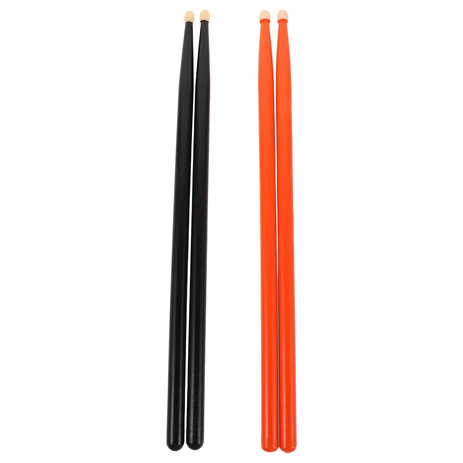 2Pair Drum Sticks Maple Birch Wood 5A Orange Black Drumsticks for Snare Drum Sets Electronic Drums Percussion Instruments