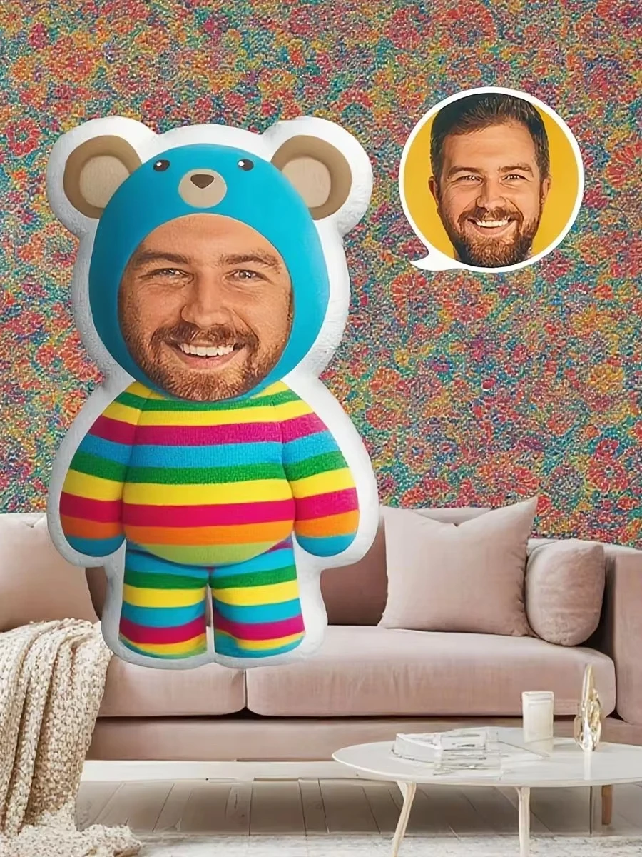Weird Funny Meme Ugly Selfie Custom Human Cushion, Personalized Awkward Portrait Throw Pillow, Unique Gag Gift for Friend Birthd