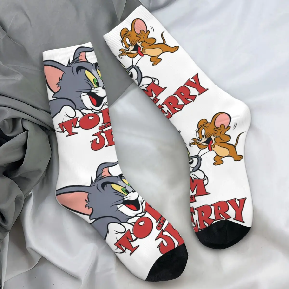 Cartoon Tom And Jerry Socks Autumn Stockings Funny Men Soft Breathable Socks Design Outdoor Sports Anti Sweat Socks