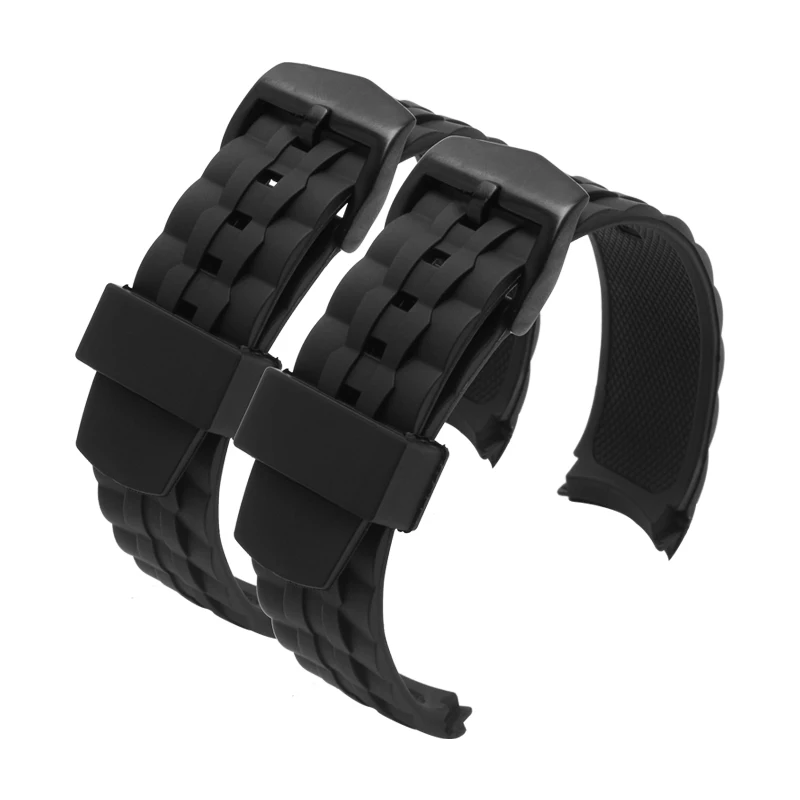 Soft Silicone 22mm Men\'s Watch Band for Casio Edifice EF-550D/535bk Series Steel Needle Buckle Rubber Sports Waterproof Strap