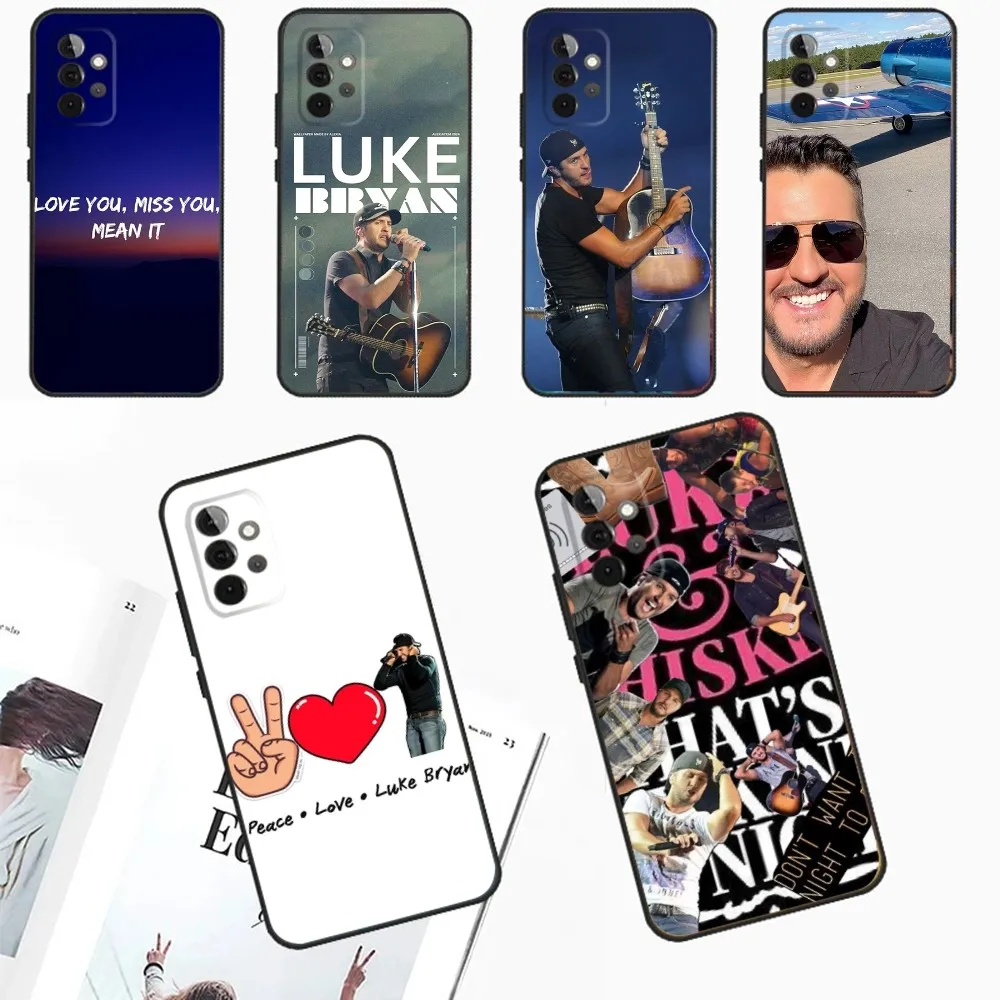 

Singer Luke B-Bryan Phone Case For Samsung Galaxy A13,A21s,A22,A31,A32,A52,A53,A71,A80,A91 Soft Black Phone Cover