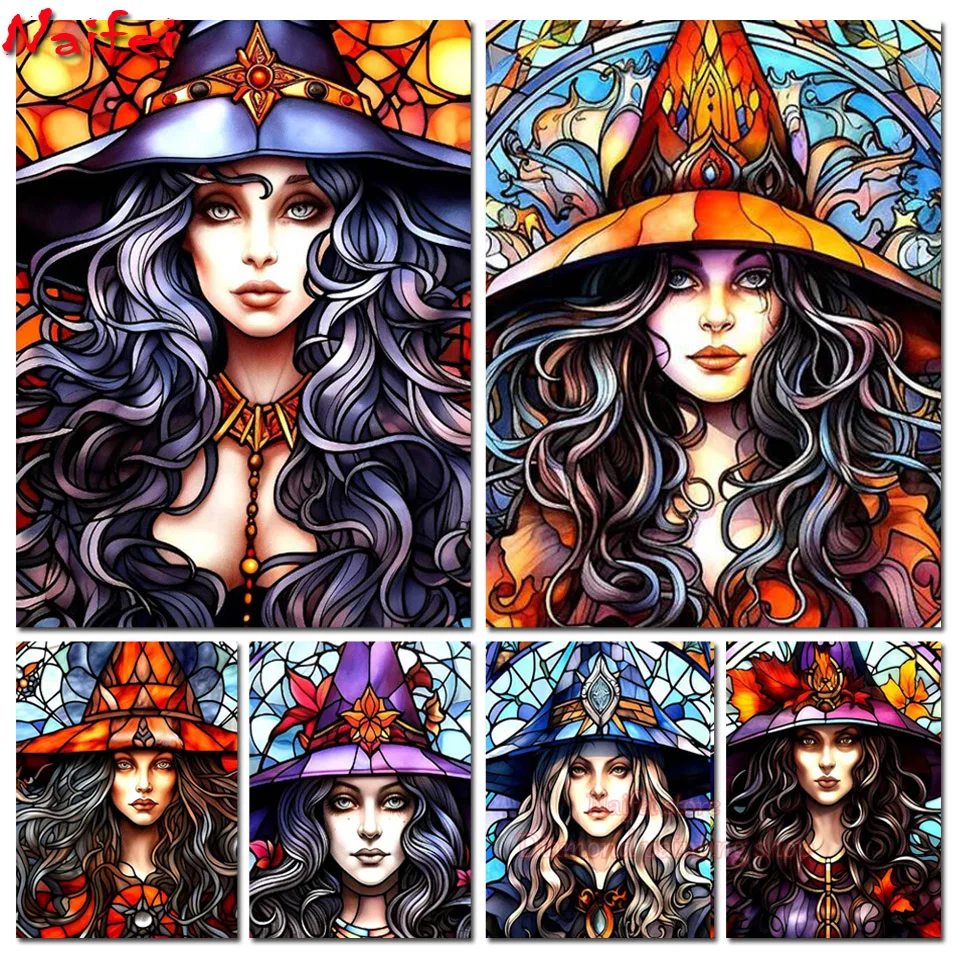 Hallowen Witch DIY Diamond Painting Cross Stitch 5d Diamond Embroidery Mosaic For For Home Decor Gift