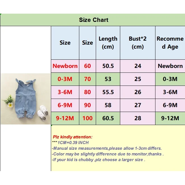 Newborn Baby Girl and Boy Romper Denim Solid Tether Sling Button Baby One Piece 0-12 Months Unisex Fashion Romper Jeans