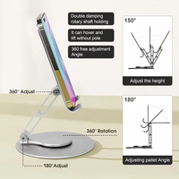 Metal Desk Tablet Phone Holder Stand for Iphone 360 Rotating Universal Foldable Laptop Ipad Telephone Reader Desktop Backet