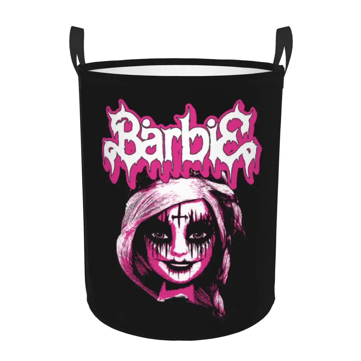 Custom Barbie Girl Laundry Hamper Large Clothes Storage Basket Disney Toys Bin Organizer for Nursery