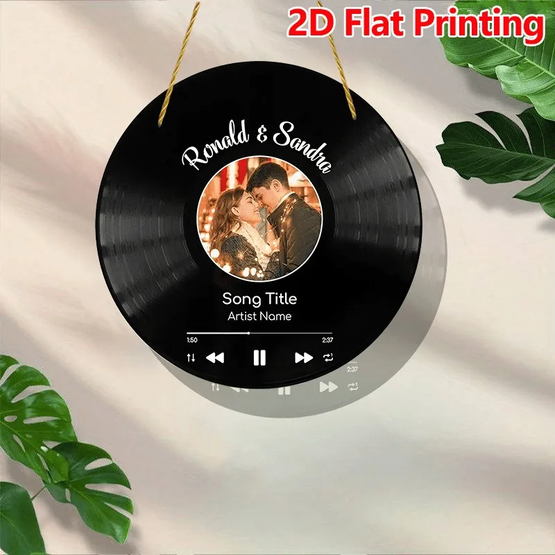 Custom Acrylic Vinyl Record, Personalized Photo & Text Record, Customizable Name, Song Title and Artist, Couple Wedding Annivers