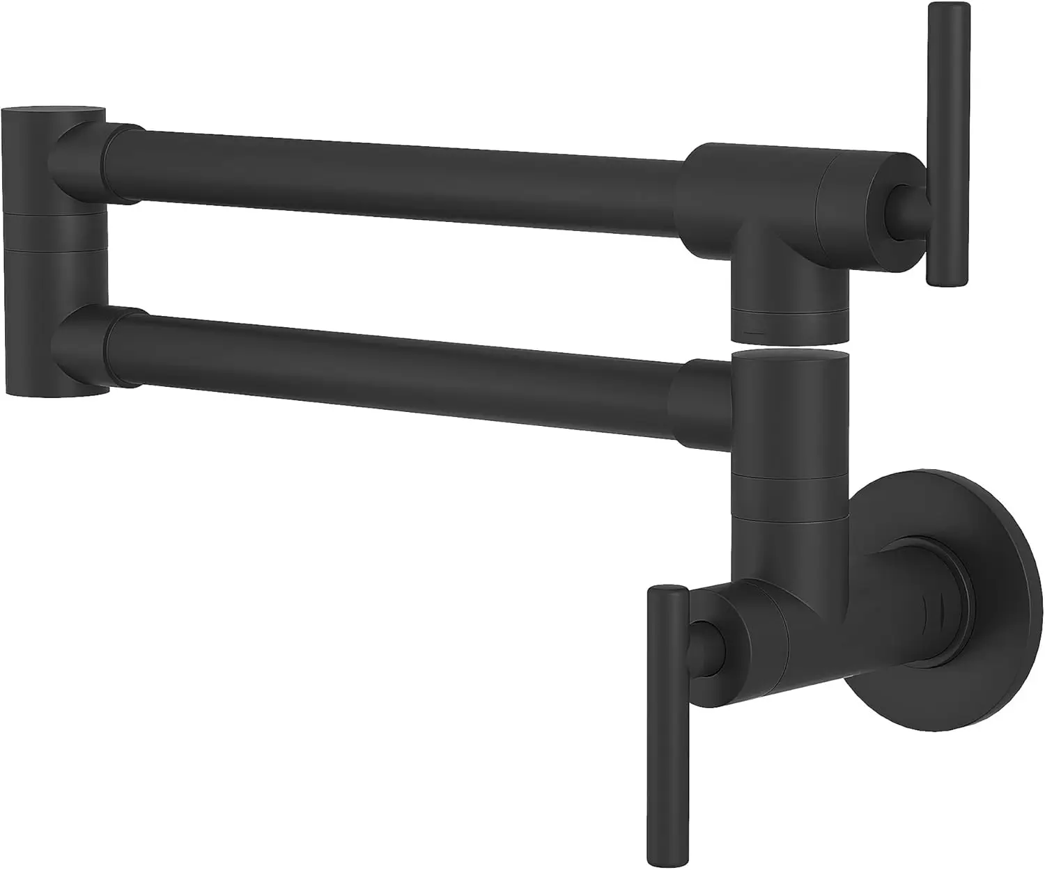 

Wall Mount Pot Filler Faucet Matte Black 24" Swing Arm Over Stove Kitchen Faucet