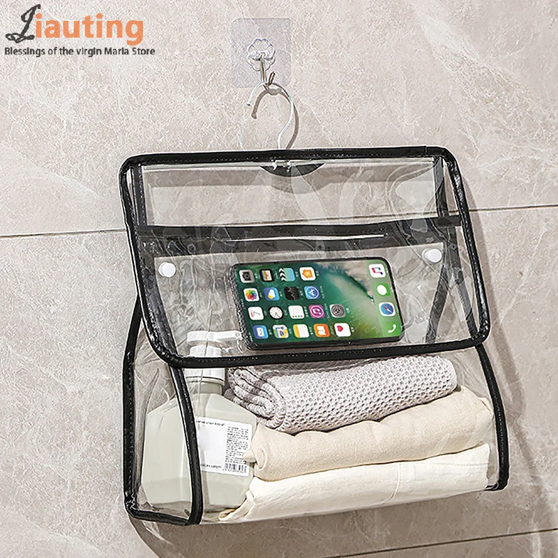 Transparent Bathroom Waterproof Hanging Bag Storage Bag Student Bathroom Clothes Wall Toy Hanging Bag