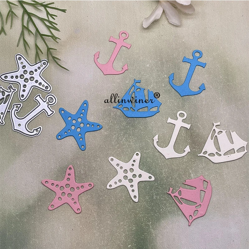 Starfish anchor sailboat Metal Cutting Dies Stencils Die Cut for DIY Scrapbooking Album Paper Card Embossing